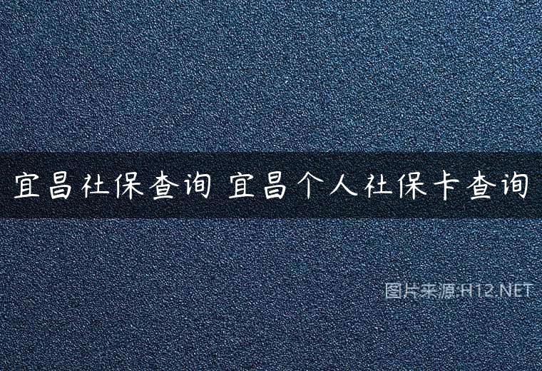宜昌社保查询 宜昌个人社保卡查询
