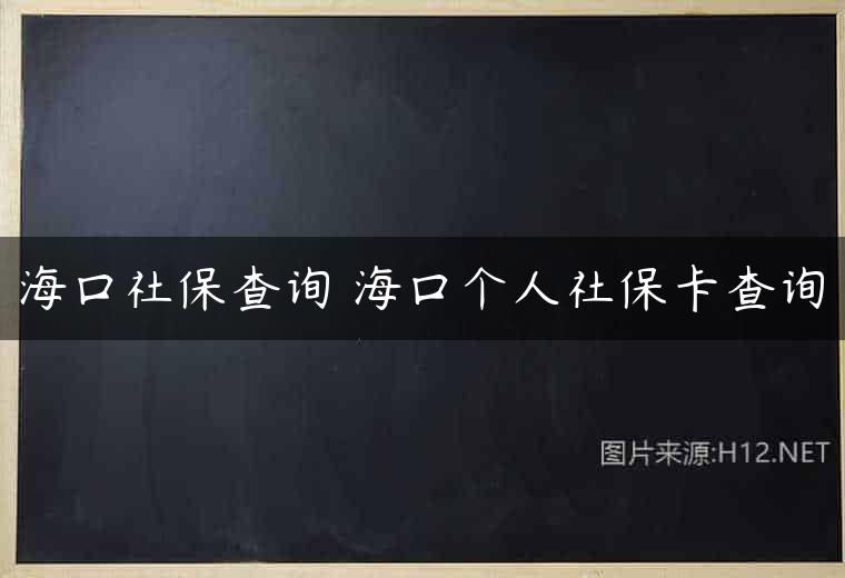 海口社保查询 海口个人社保卡查询
