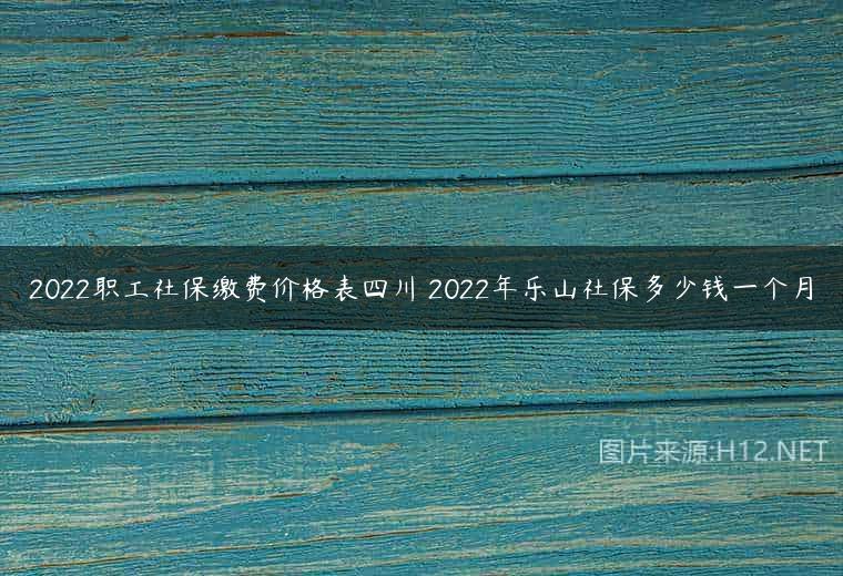 2022职工社保缴费价格表四川 2022年乐山社保多少钱一个月