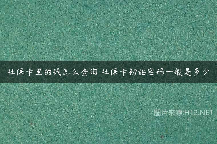 社保卡里的钱怎么查询 社保卡初始密码一般是多少