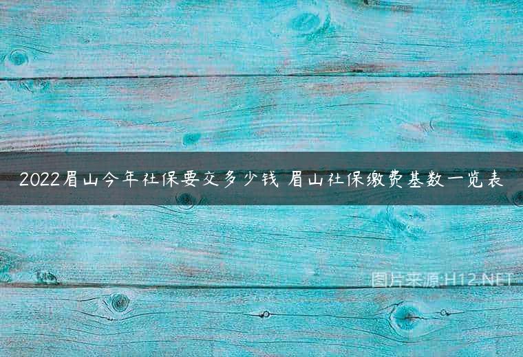 2022眉山今年社保要交多少钱 眉山社保缴费基数一览表