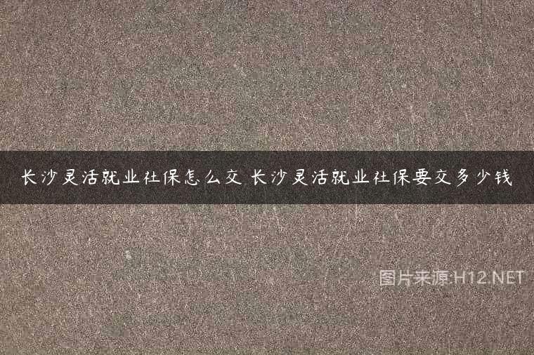 长沙灵活就业社保怎么交 长沙灵活就业社保要交多少钱