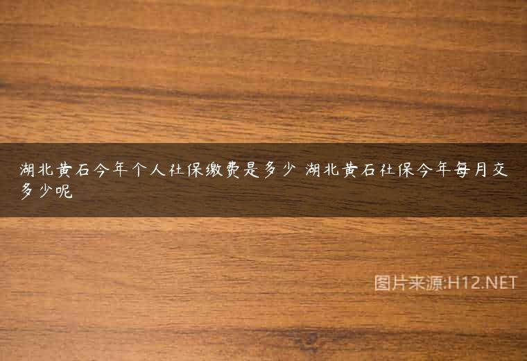 湖北黄石今年个人社保缴费是多少 湖北黄石社保今年每月交多少呢
