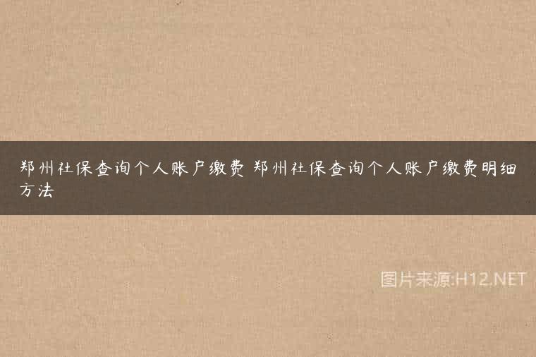 郑州社保查询个人账户缴费 郑州社保查询个人账户缴费明细方法