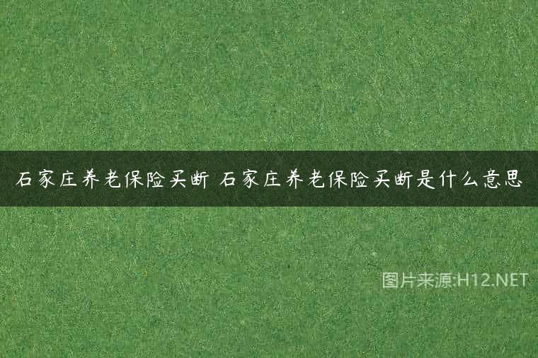 石家庄养老保险买断 石家庄养老保险买断是什么意思