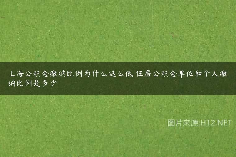 上海公积金缴纳比例为什么这么低 住房公积金单位和个人缴纳比例是多少