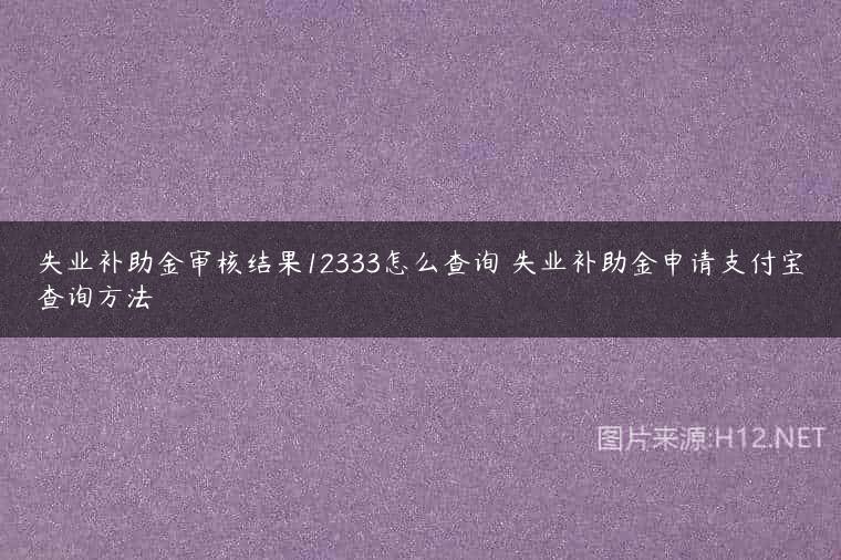 失业补助金审核结果12333怎么查询 失业补助金申请支付宝查询方法
