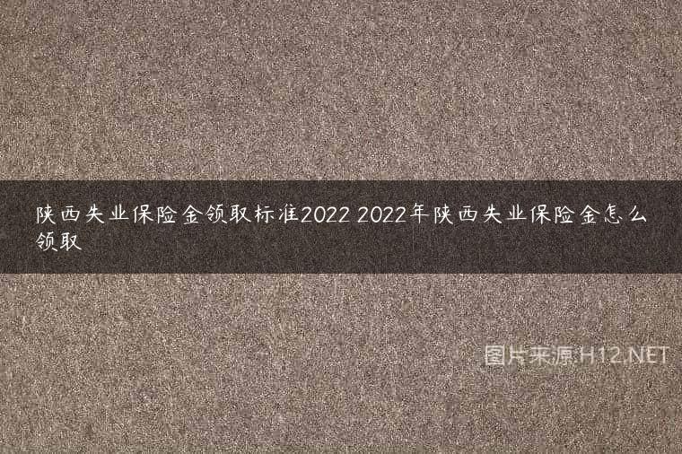 陕西失业保险金领取标准2022 2022年陕西失业保险金怎么领取