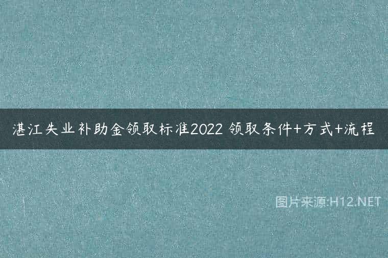 湛江失业补助金领取标准2022 领取条件+方式+流程