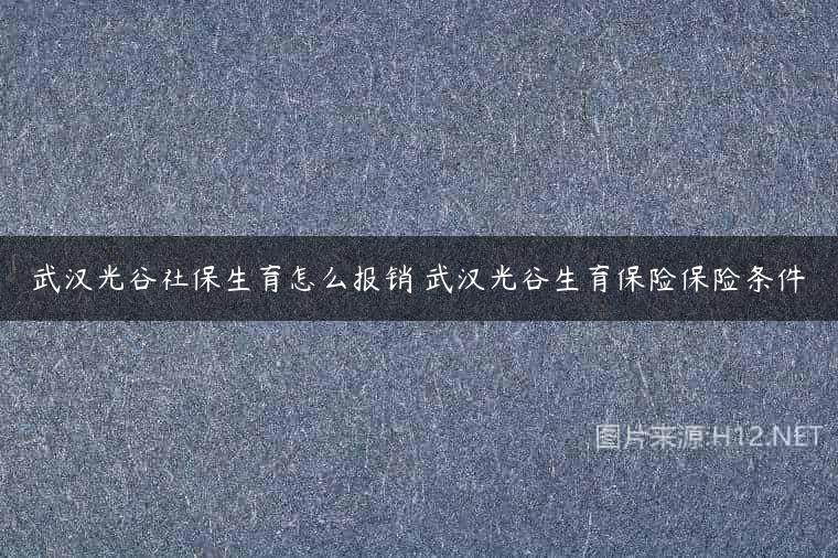 武汉光谷社保生育怎么报销 武汉光谷生育保险保险条件