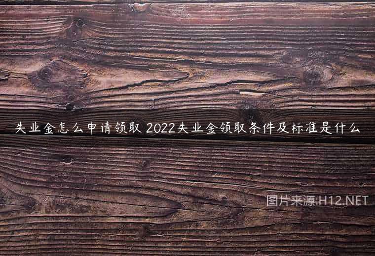 失业金怎么申请领取 2022失业金领取条件及标准是什么