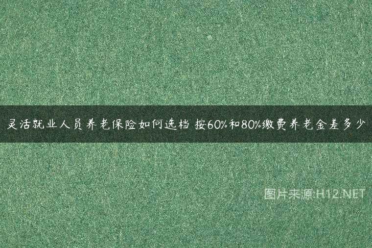 灵活就业人员养老保险如何选档 按60%和80%缴费养老金差多少