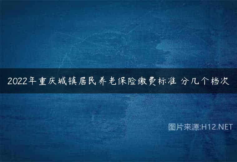 2022年重庆城镇居民养老保险缴费标准 分几个档次