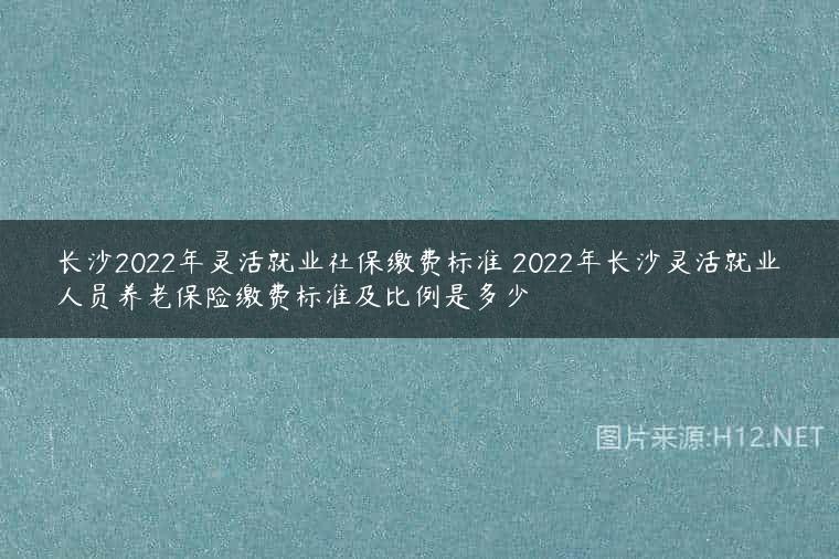 长沙2022年灵活就业社保缴费标准 2022年长沙灵活就业人员养老保险缴费标准及比例是多少