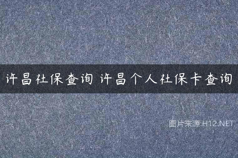 许昌社保查询 许昌个人社保卡查询