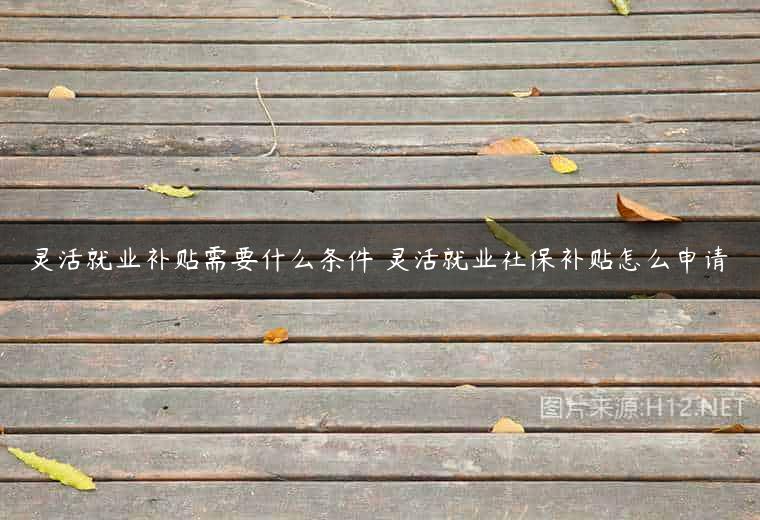 灵活就业补贴需要什么条件 灵活就业社保补贴怎么申请