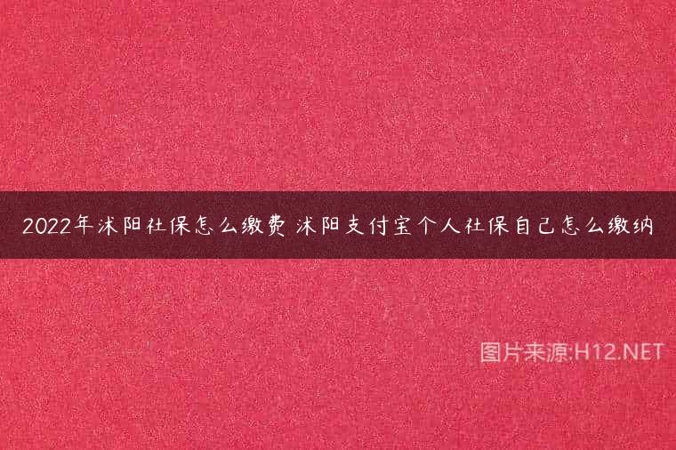 2022年沭阳社保怎么缴费 沭阳支付宝个人社保自己怎么缴纳