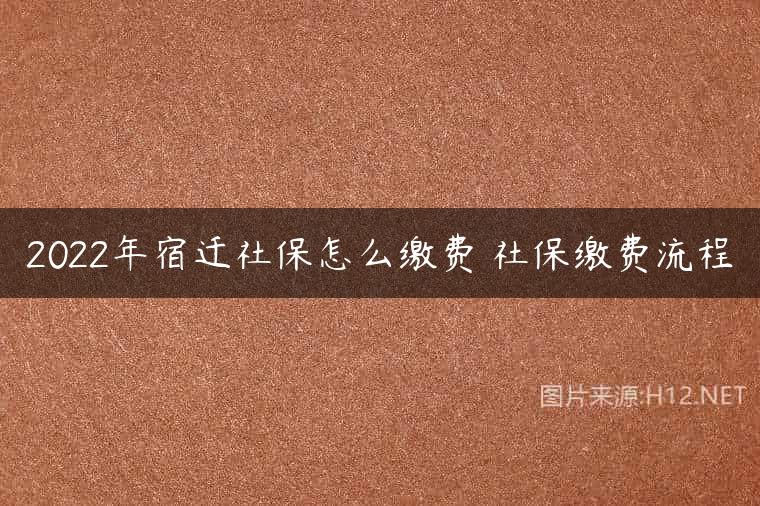 2022年宿迁社保怎么缴费 社保缴费流程