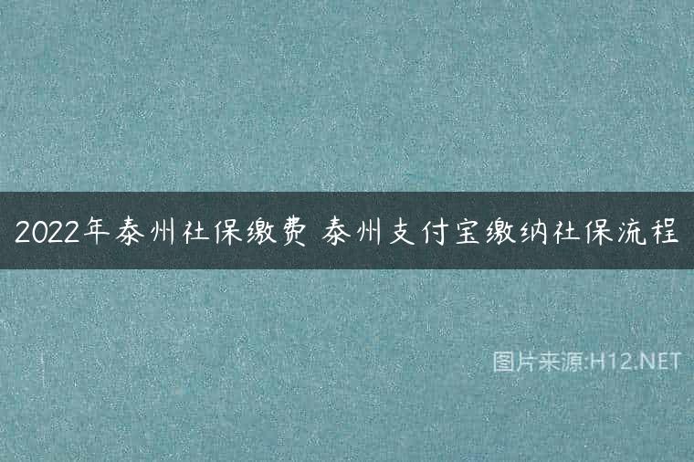 2022年泰州社保缴费 泰州支付宝缴纳社保流程