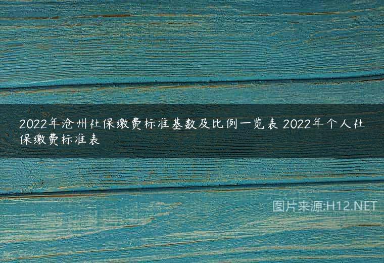 2022年沧州社保缴费标准基数及比例一览表 2022年个人社保缴费标准表