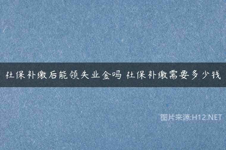 社保补缴后能领失业金吗 社保补缴需要多少钱