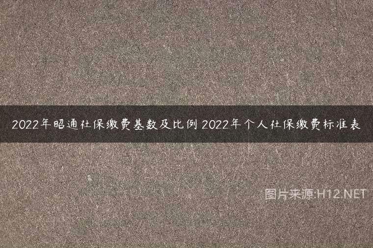 2022年昭通社保缴费基数及比例 2022年个人社保缴费标准表