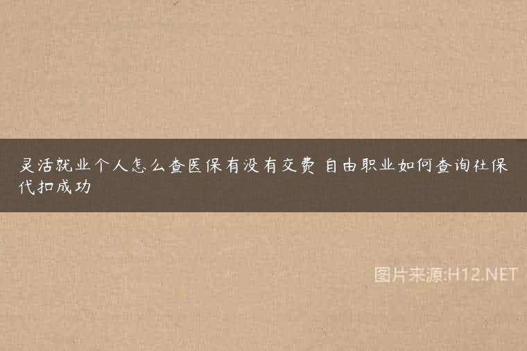 灵活就业个人怎么查医保有没有交费 自由职业如何查询社保代扣成功