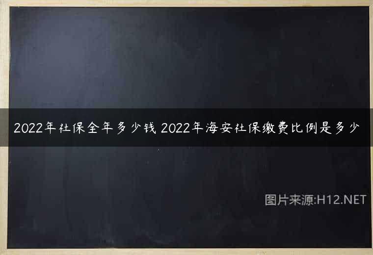2022年社保全年多少钱 2022年海安社保缴费比例是多少