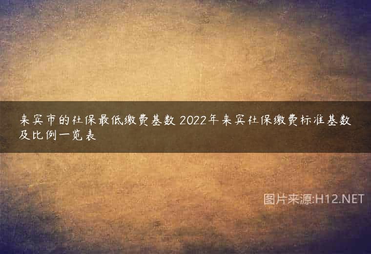 来宾市的社保最低缴费基数 2022年来宾社保缴费标准基数及比例一览表