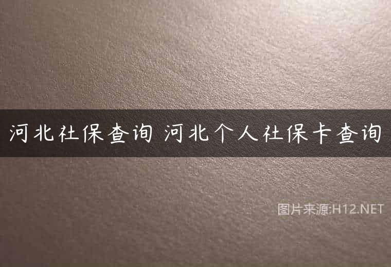 河北社保查询 河北个人社保卡查询