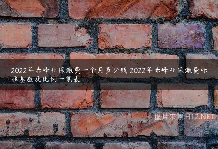 2022年赤峰社保缴费一个月多少钱 2022年赤峰社保缴费标准基数及比例一览表