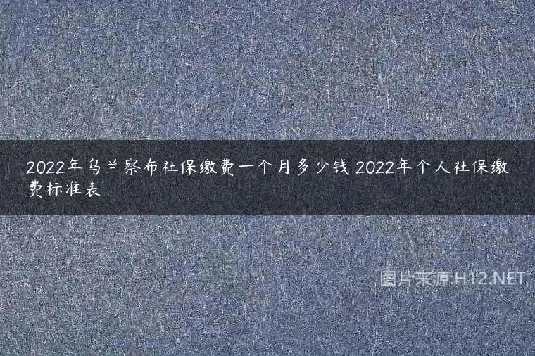 2022年乌兰察布社保缴费一个月多少钱 2022年个人社保缴费标准表
