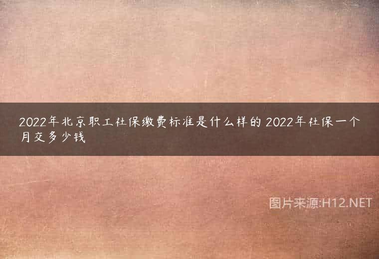 2022年北京职工社保缴费标准是什么样的 2022年社保一个月交多少钱