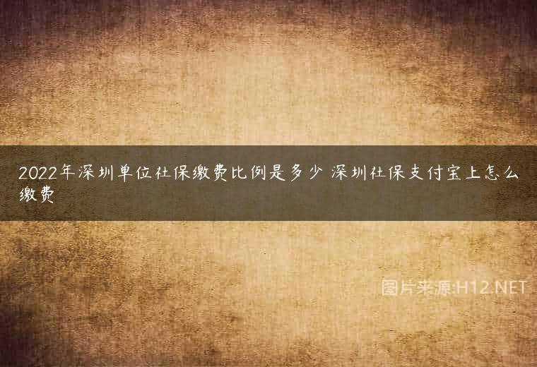 2022年深圳单位社保缴费比例是多少 深圳社保支付宝上怎么缴费