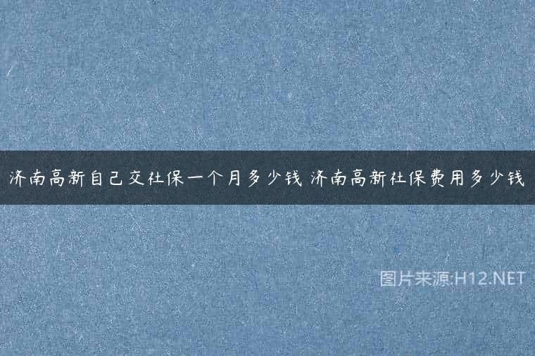 济南高新自己交社保一个月多少钱 济南高新社保费用多少钱