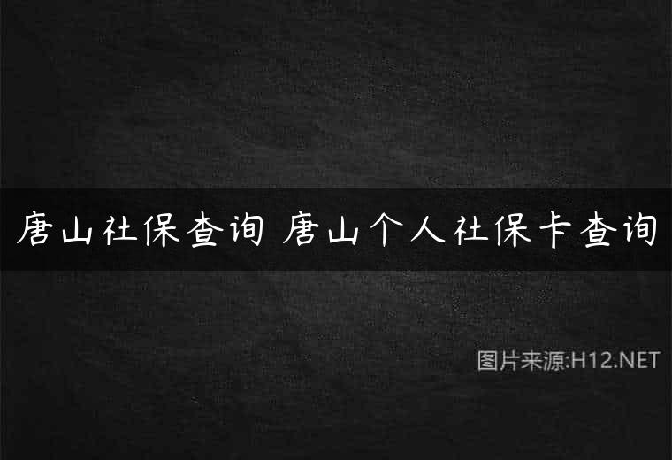 唐山社保查询 唐山个人社保卡查询
