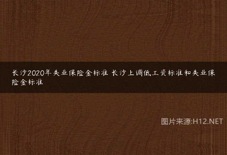 长沙2020年失业保险金标准 长沙上调低工资标准和失业保险金标准