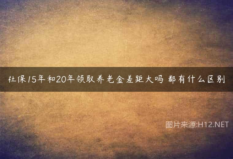 社保15年和20年领取养老金差距大吗 都有什么区别