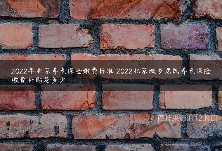 2022年北京养老保险缴费标准 2022北京城乡居民养老保险缴费补贴是多少