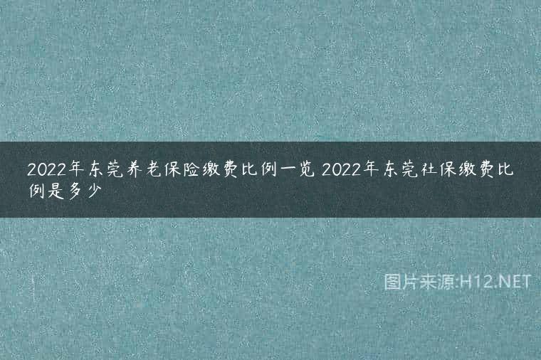 2022年东莞养老保险缴费比例一览 2022年东莞社保缴费比例是多少