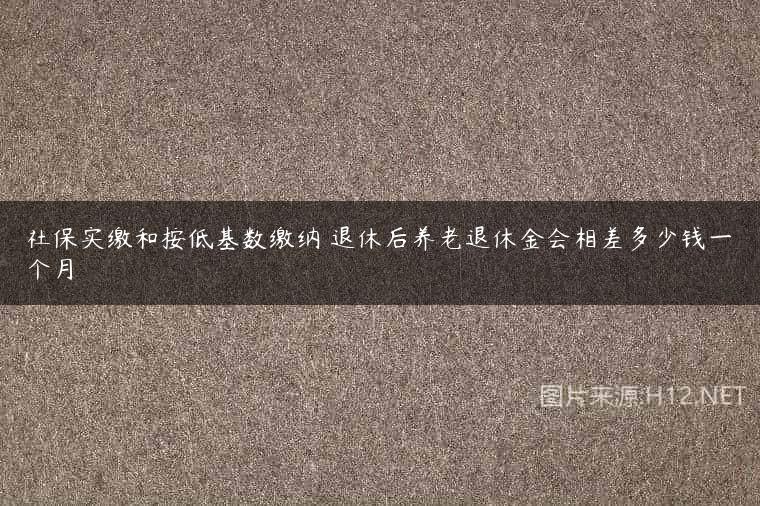 社保实缴和按低基数缴纳 退休后养老退休金会相差多少钱一个月