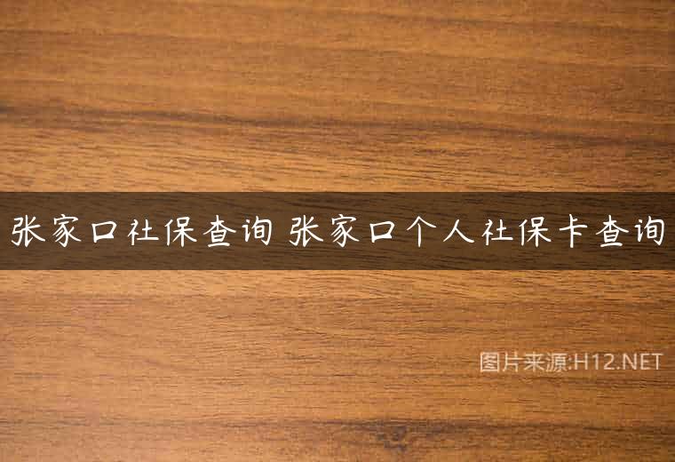 张家口社保查询 张家口个人社保卡查询