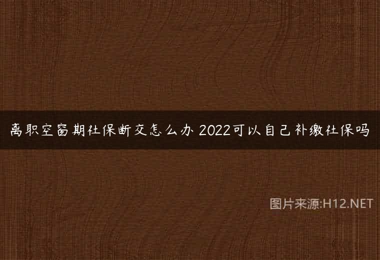 离职空窗期社保断交怎么办 2022可以自己补缴社保吗