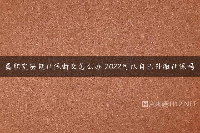 离职空窗期社保断交怎么办 2022可以自己补缴社保吗