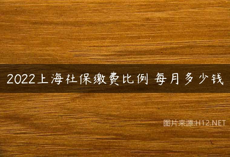 2022上海社保缴费比例 每月多少钱