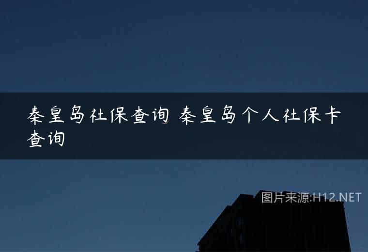 秦皇岛社保查询 秦皇岛个人社保卡查询
