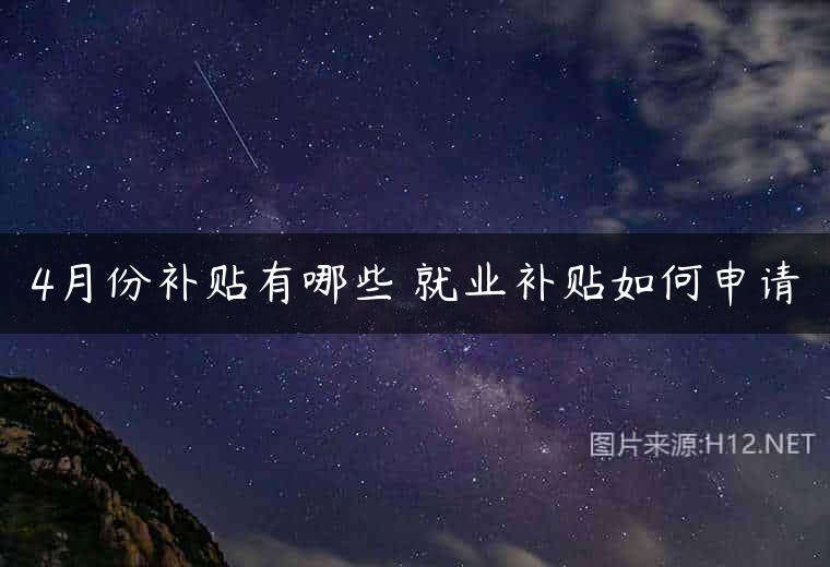 4月份补贴有哪些 就业补贴如何申请