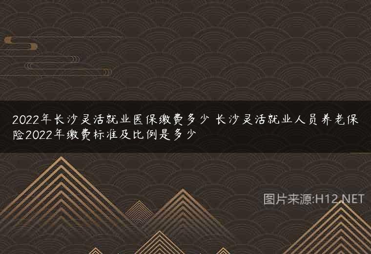 2022年长沙灵活就业医保缴费多少 长沙灵活就业人员养老保险2022年缴费标准及比例是多少