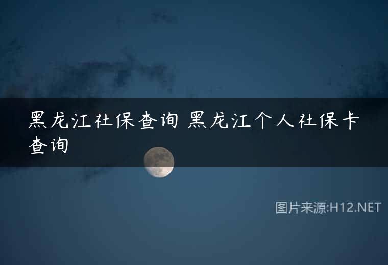 黑龙江社保查询 黑龙江个人社保卡查询