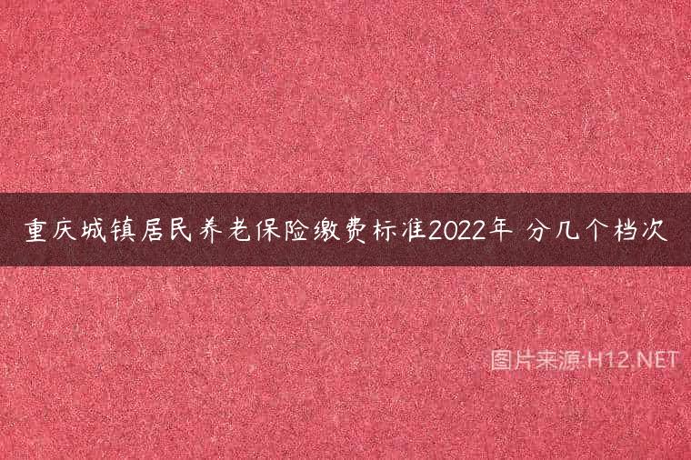 重庆城镇居民养老保险缴费标准2022年 分几个档次